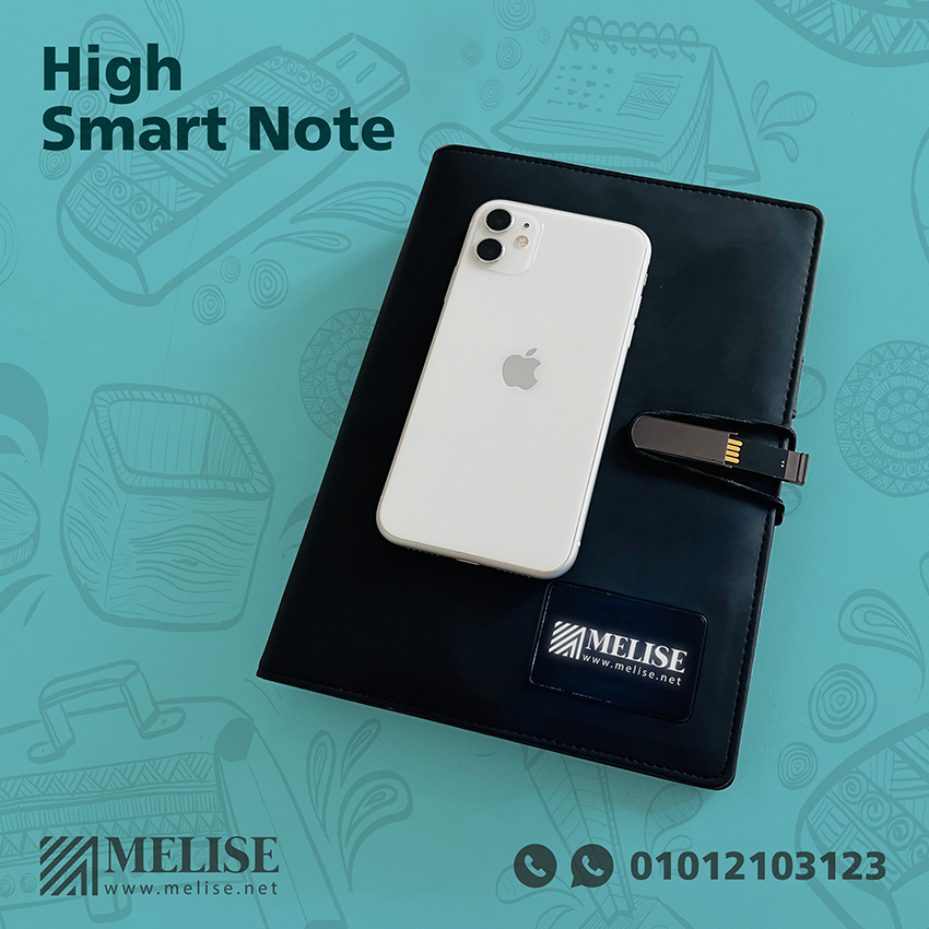 Smart notebook with built-in 10000 mAh power bank – innovative corporate gift by Melise Egypt for professionals who stay powered and organized.