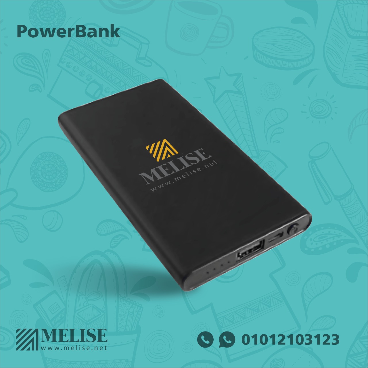 Power Bank 5000 mAh – Glowing Logo Tech Giveaway | Melise Egypt