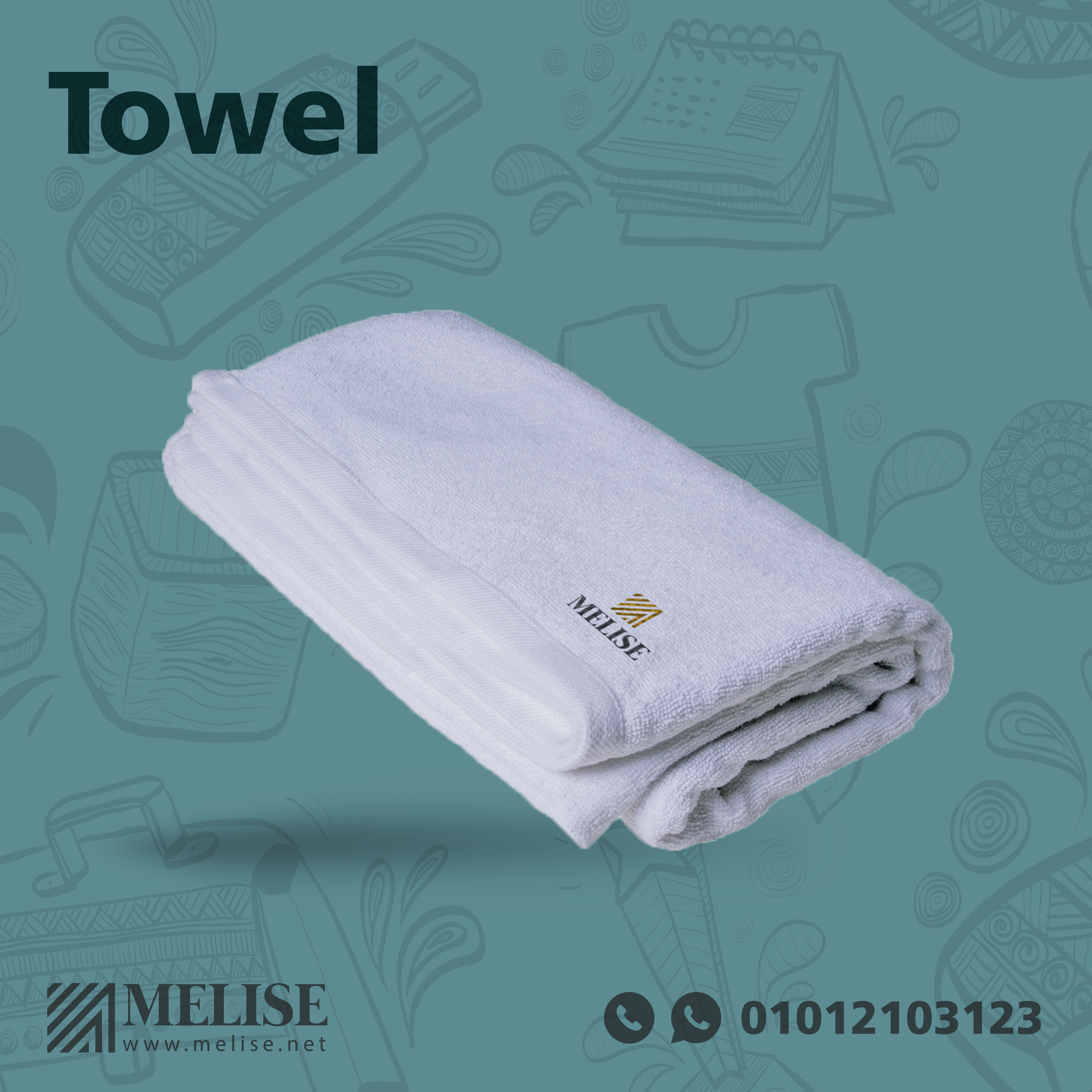 Large promotional towel – premium embroidered spa and resort giveaway by Melise Egypt.