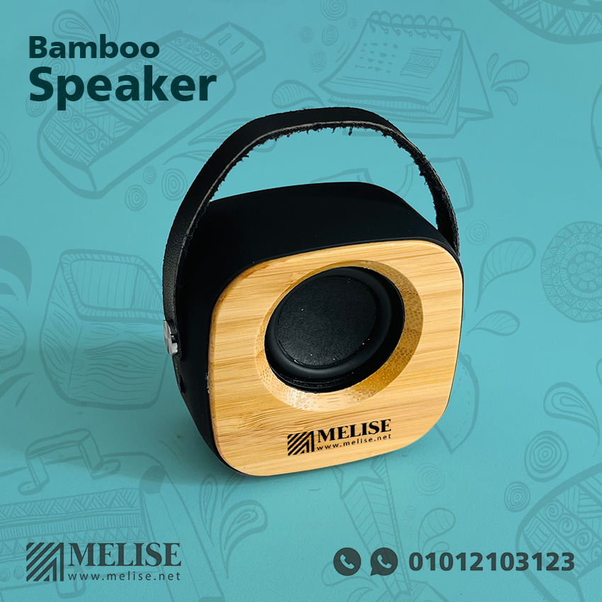 Bamboo Speaker from Melise – a premium promotional item perfect for giveaways in Egypt. Features: Eco Friendly Speaker Made by Bamboo - Printed or Engraved logo