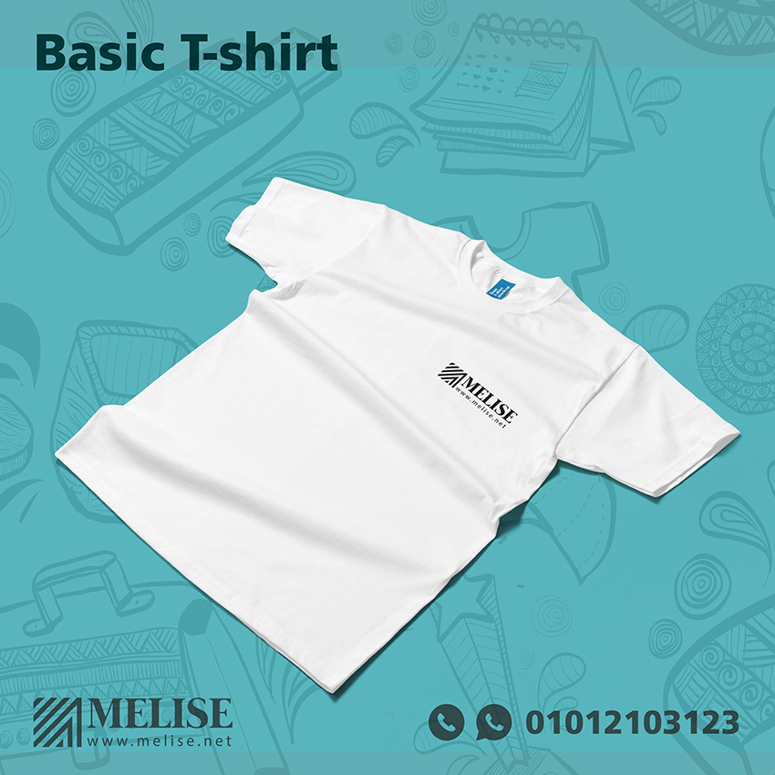 Plain branded T-shirt – budget-friendly promotional wear by Melise Egypt.