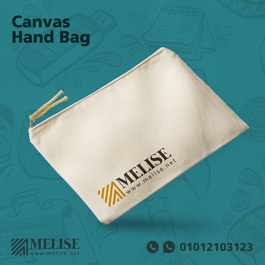 Eco Friendly Canvas Hand Bag by Melise Giveaways Egypt, customizable with embroidered or printed logo, ideal for sustainable corporate giveaways, shopping, or event bags in Egypt.