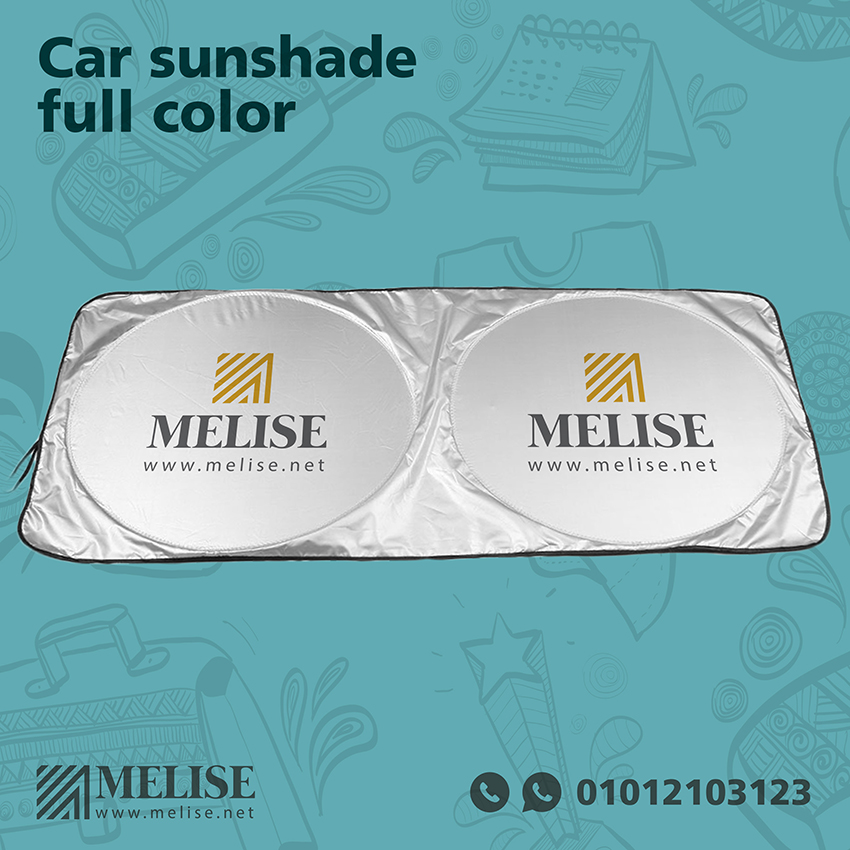 Full-color car sunshade printed with custom branding – Melise promotional item Egypt.