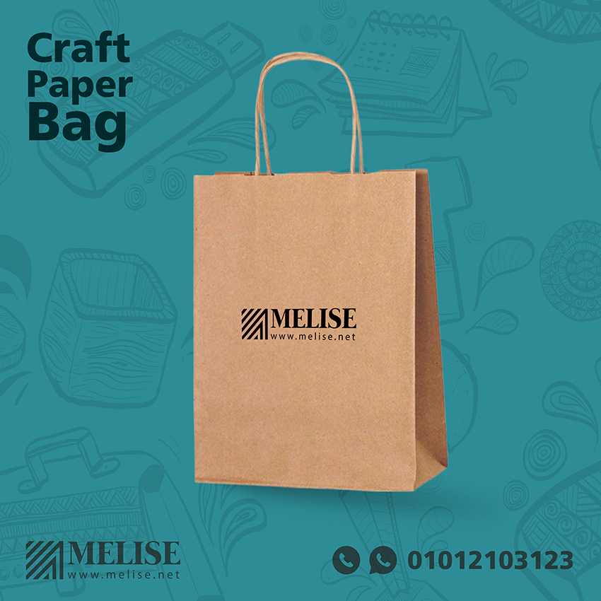 Eco-friendly craft paper bag (medium size) with one-color print – sustainable giveaways by Melise Egypt.