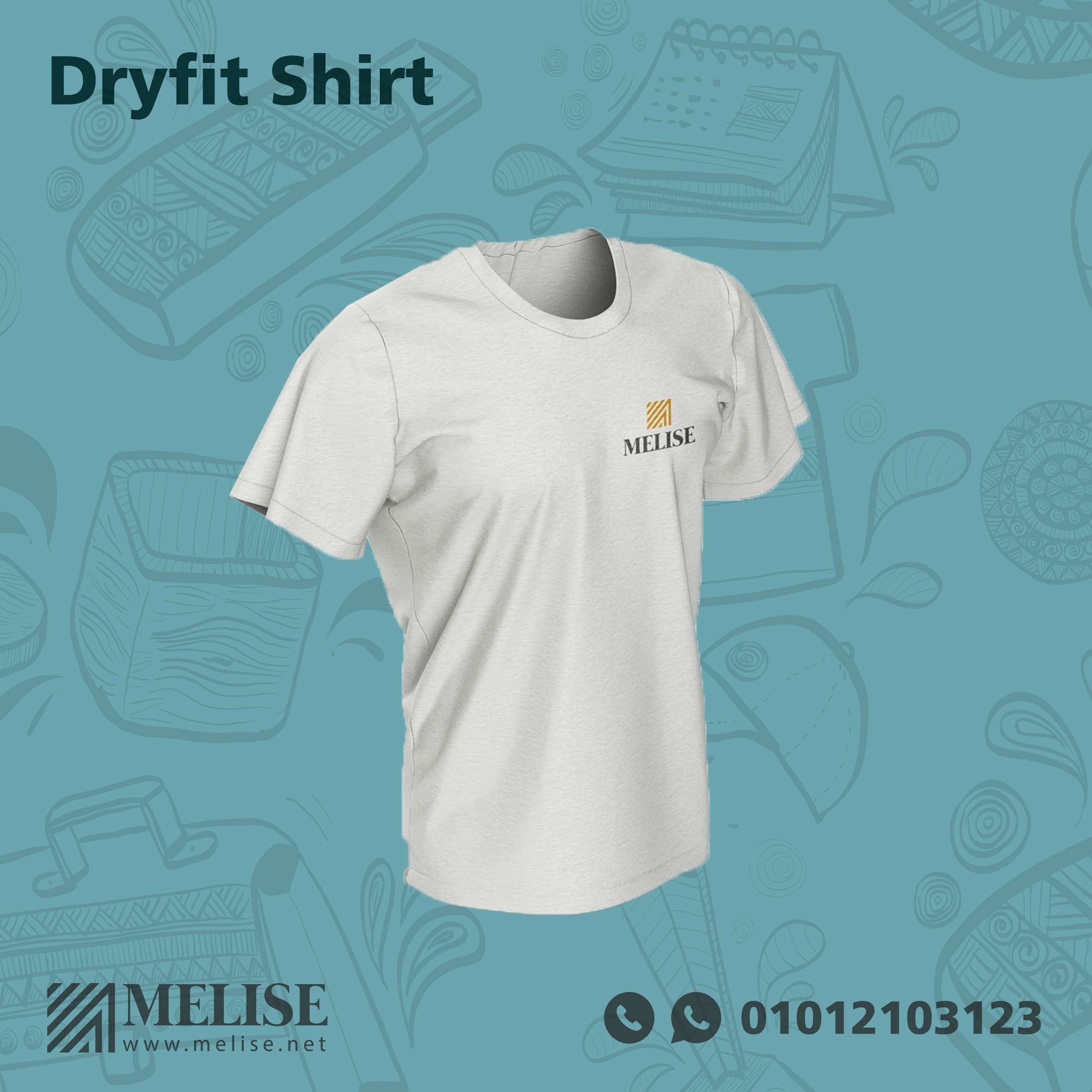 Custom dryfit shirt – moisture-wicking sportswear with branded logo by Melise Egypt.