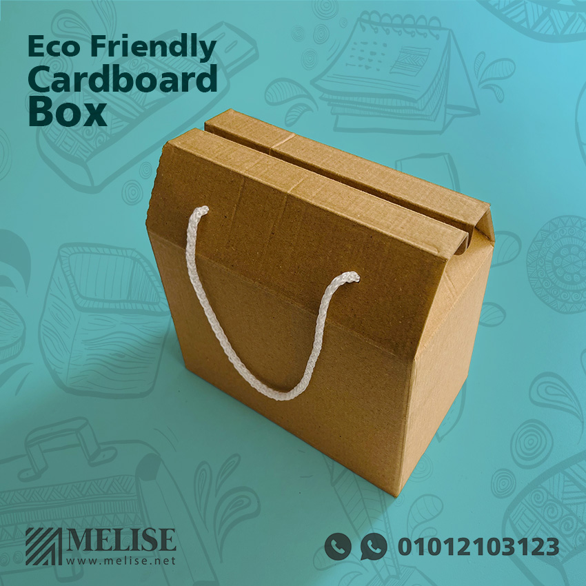Eco Friendly Stylish Box - Bag by Melise Giveaways Egypt, made of recycled cardboard paper, customizable with printed logo, ideal for sustainable packaging, eco-conscious gift sets, or green retail solutions in Egypt.