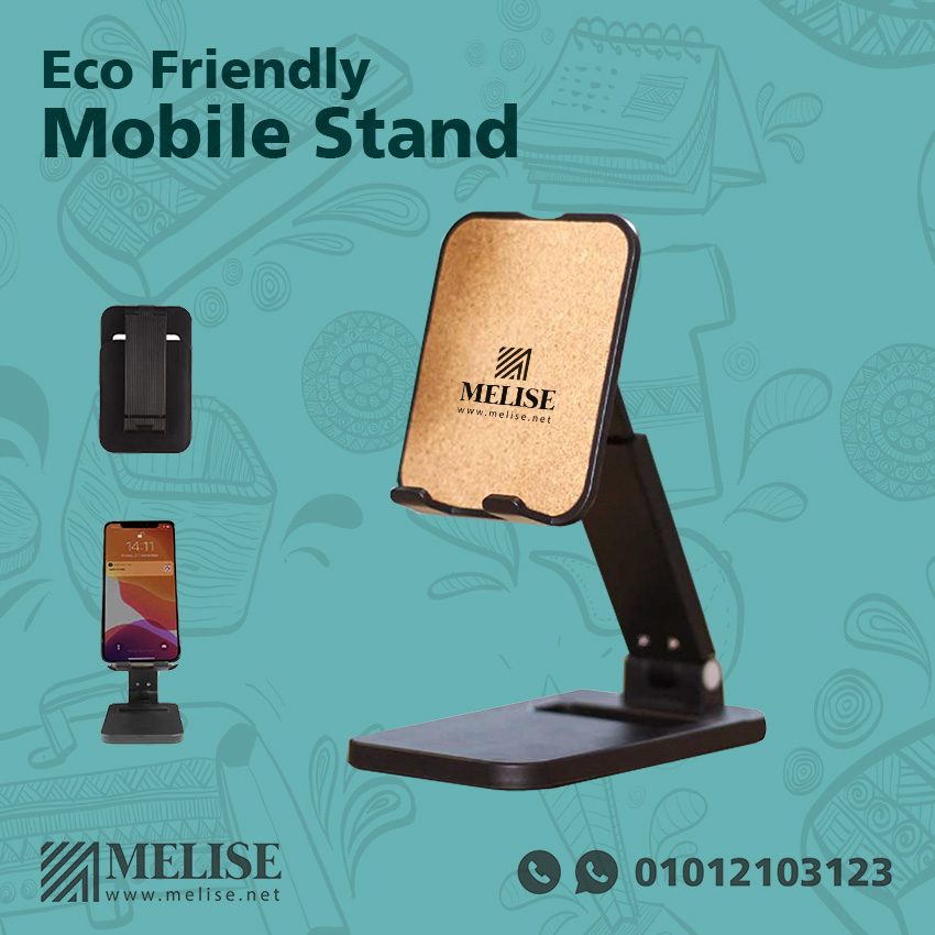 Image of Eco Friendly Mobile Stand by Melise Giveaways Egypt. Cork Mobile Stand with 2 Height level and 90 degrees up and down. An eco-friendly and sustainable choice. Ideal for corporate gifts, promotional giveaways, and branding in Egypt.