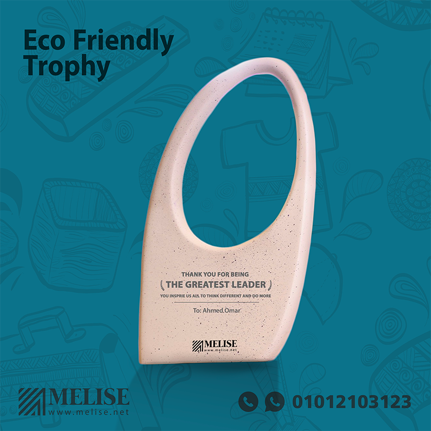 Image of Eco Friendly Trophy by Melise Giveaways Egypt. Eco Friendly Trophy Made from organic, sustainable material with Wooden Base - Engraved Logo Customizable with Engraved Logo. An eco-friendly and sustainable choice. Ideal for corporate gifts, promotional giveaways, and branding in Egypt.