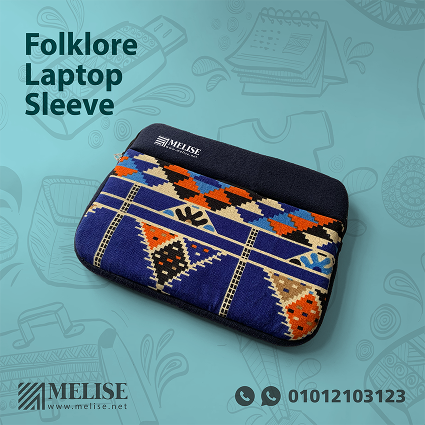 Melise eco-friendly canvas folklore laptop sleeve with front pocket for corporate use in Egypt