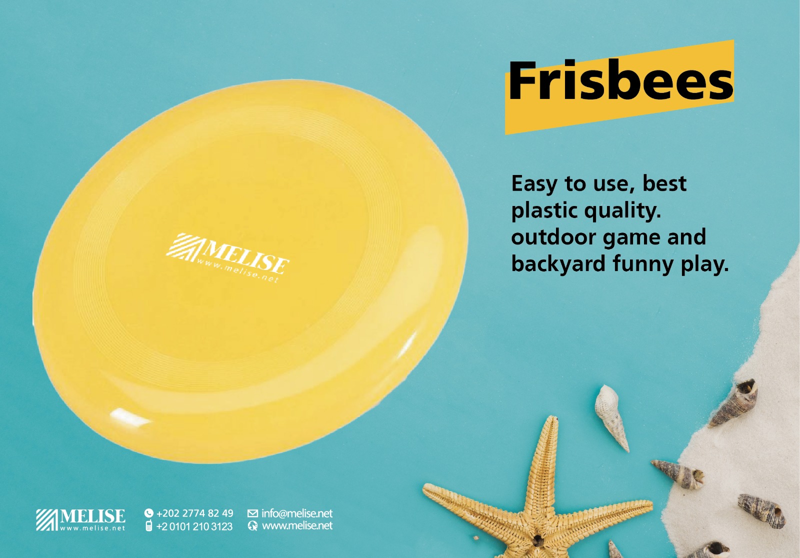 Custom Printed Frisbees by Melise Giveaways Egypt, fun sport, ideal for outdoor events, beach promotions, or recreational branding in Egypt.