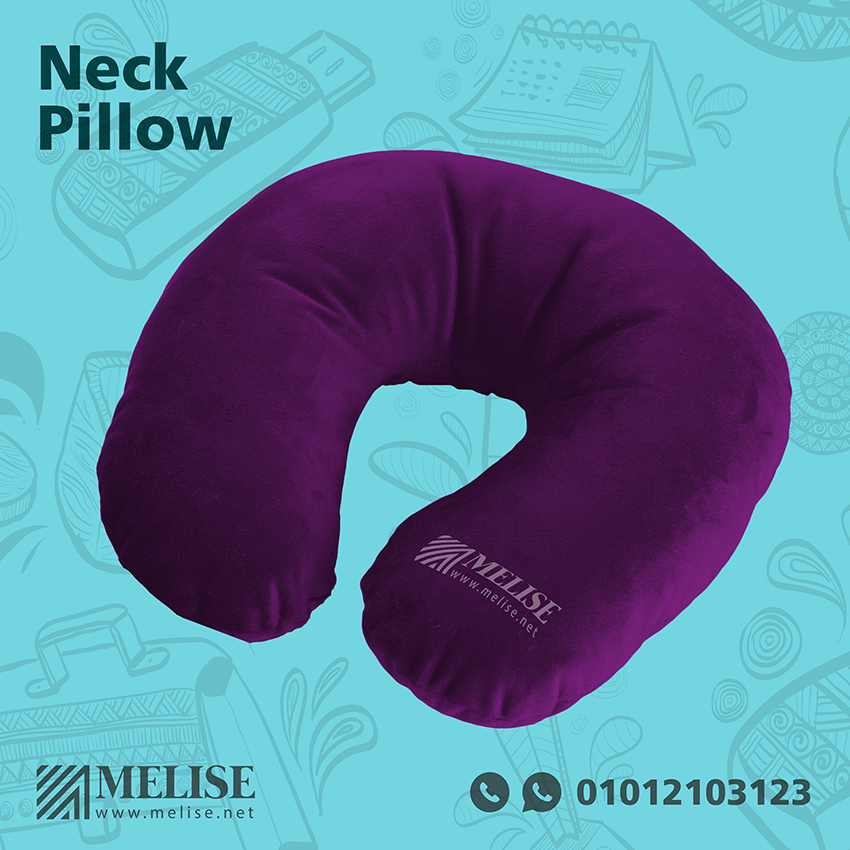 Travel Neck Pillow by Melise Giveaways Egypt, stuffed with fiber, customizable with printed logo, ideal for travel agencies, corporate travel gifts, or comfort promotions in Egypt.