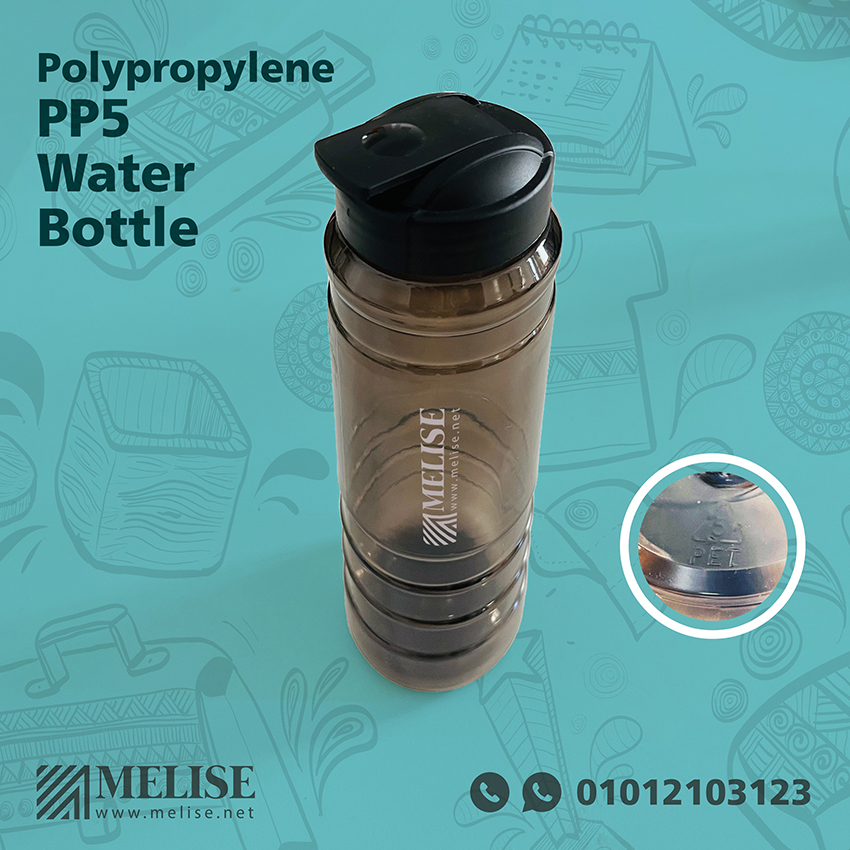 Polypropylene PP5 Water Bottle by Melise Giveaways Egypt, durable and safe, customizable with printed logo, ideal for sports, events, or eco-friendly corporate gifts in Egypt.