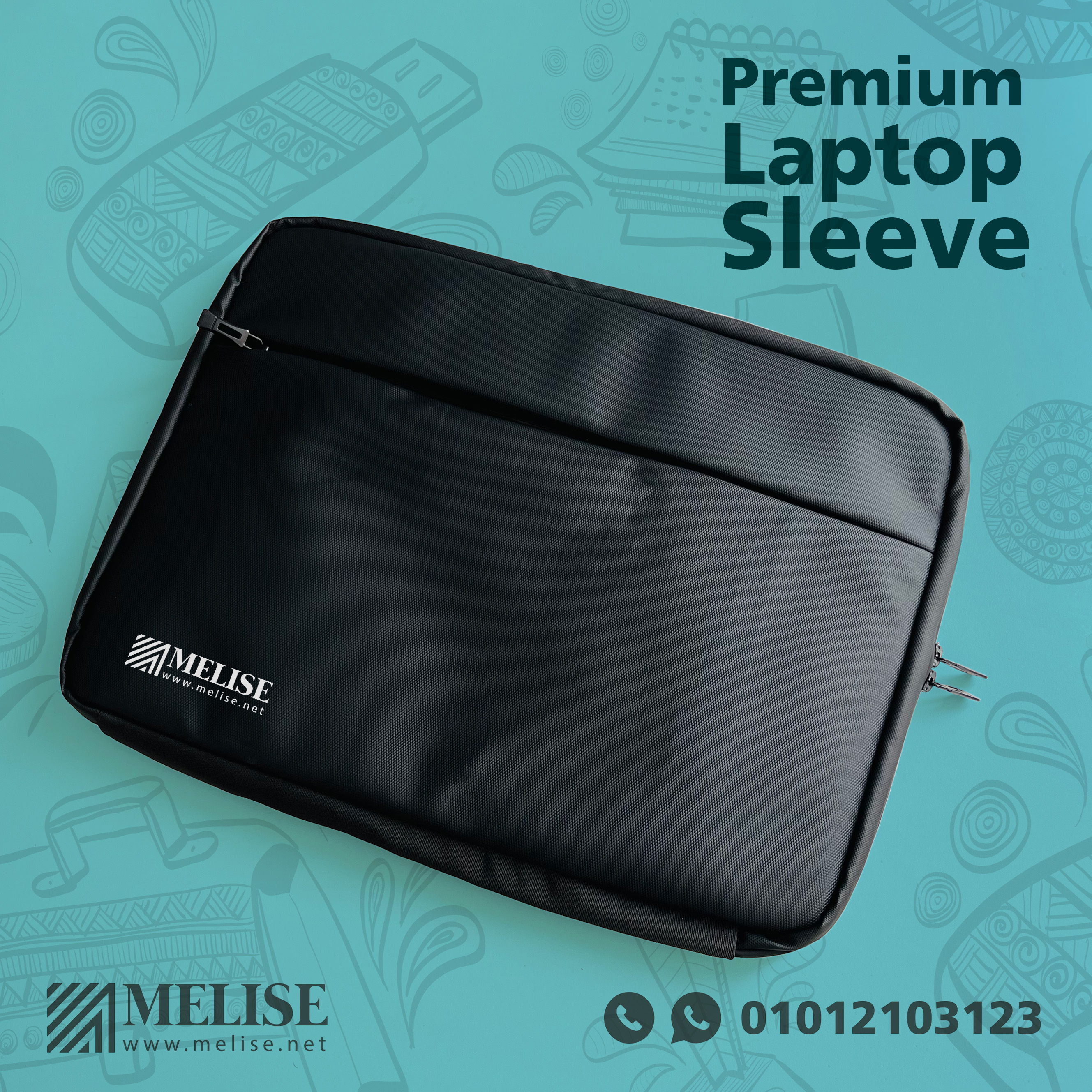 Premium Laptop Sleeve by Melise Giveaways Egypt, with pocket, doubles as a hand bag, customizable with printed or engraved logo, ideal for executive gifts, tech protection, or stylish corporate branding in Egypt.