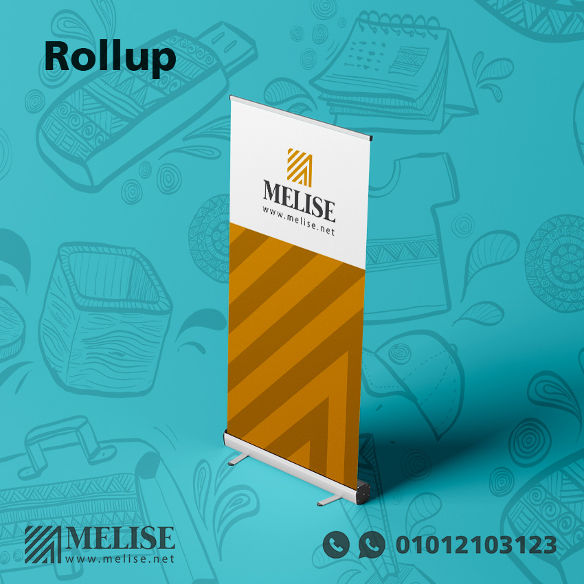 Image of Rollup by Melise Giveaways Egypt. Roll up Stand - 80*200 cm Printed Banner Full Color Customizable with Printed Banner Full Color. An eco-friendly and sustainable choice. Ideal for corporate gifts, promotional giveaways, and branding in Egypt.