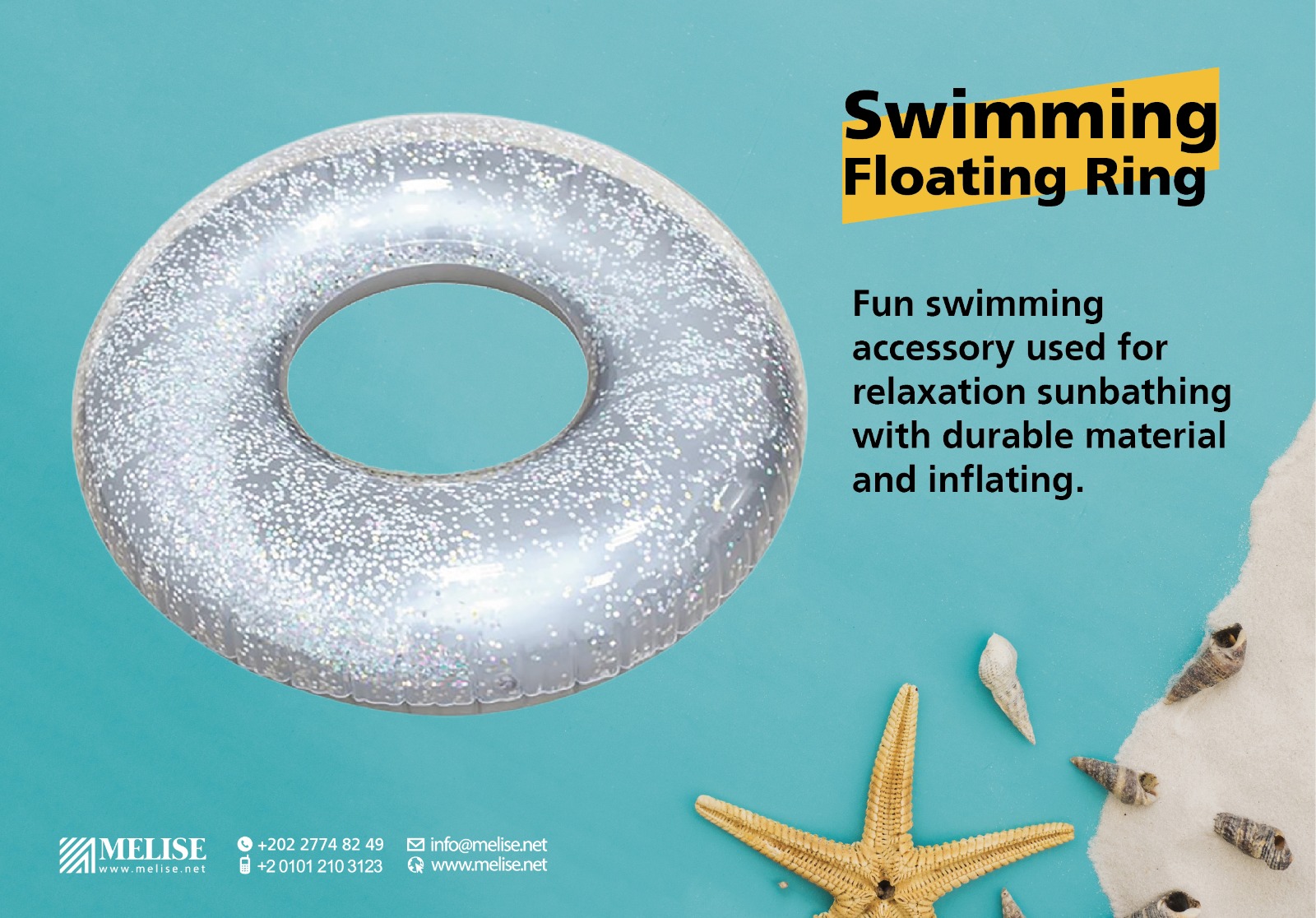 Colorful Summer swimming Ring Floating by Melise Giveaways Egypt, ideal for vibrant beach promotions, pool events, or playful outdoor branding in Egypt.