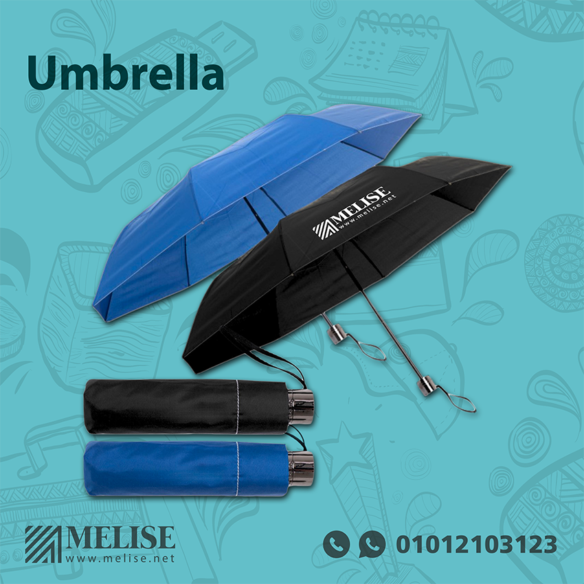 Image of umbrella by Melise Giveaways Egypt. Portable Travel Folding Umbrella with Cover, Lightweight & Windproof Parasol for Rain and Sun - Printing Logo Customizable with Printing Logo. An eco-friendly and sustainable choice. Ideal for corporate gifts, promotional giveaways, and branding in Egypt.