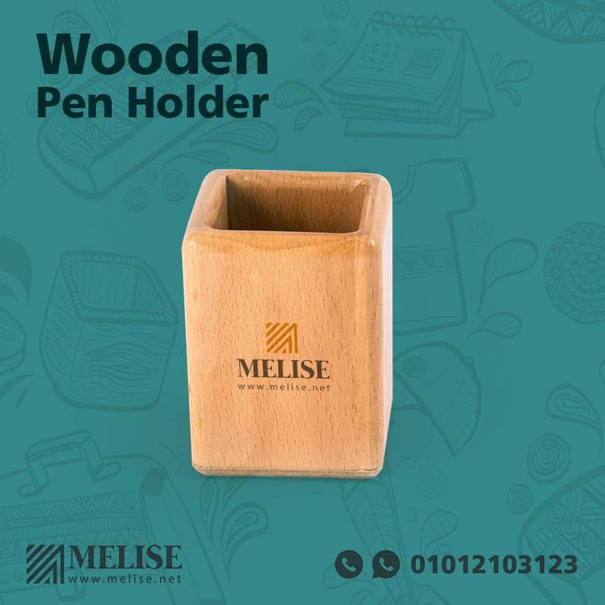 Wooden Pen Holder | Beech Wood | Eco Desk Organizer by Melise Egypt