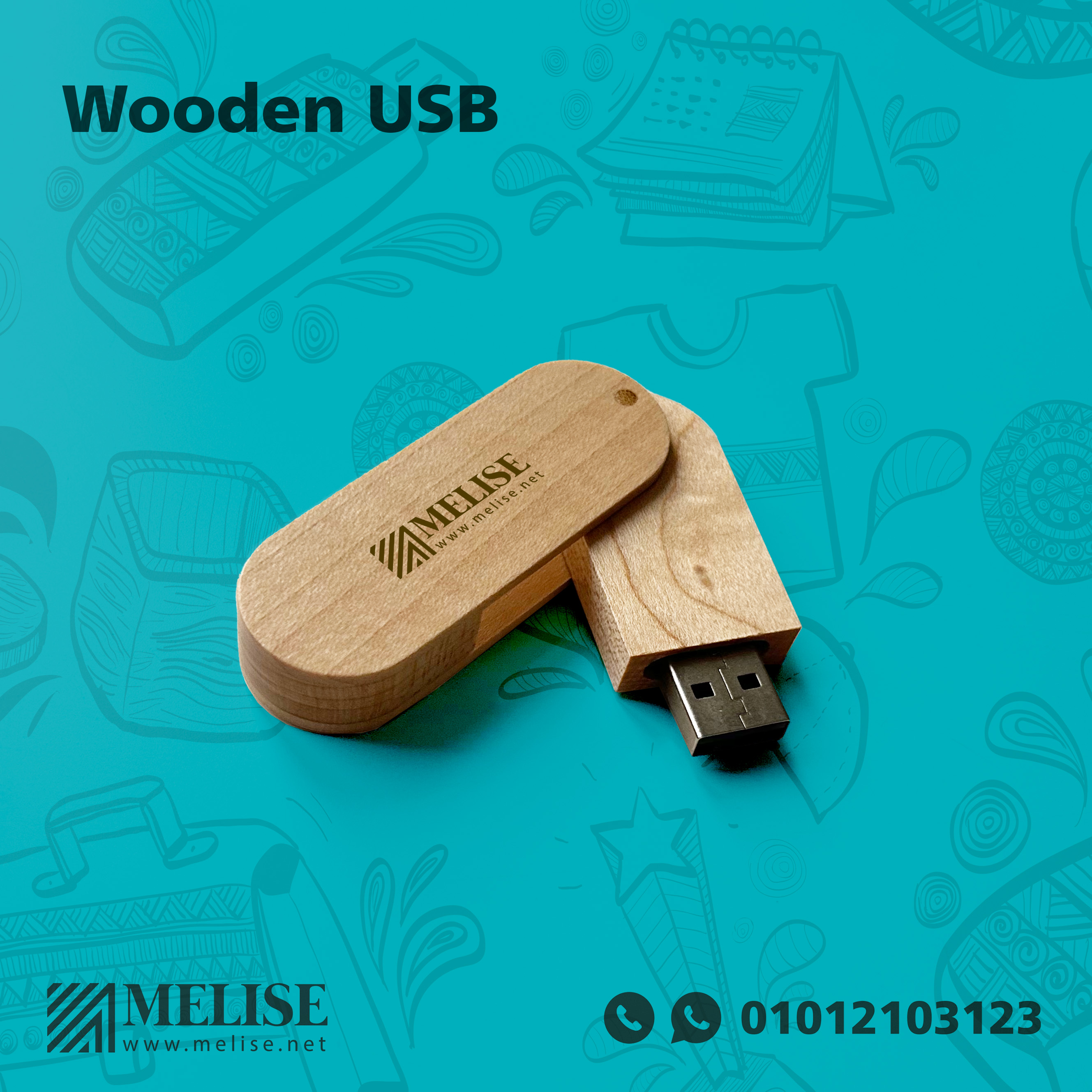 Image of Wooden USB by Melise Giveaways Egypt. Eco Friendly Wooden USB 16G (Hand Made)- Engraved or Printed Logo Customizable with Engraved or Printed Logo. An eco-friendly and sustainable choice. Ideal for corporate gifts, promotional giveaways, and branding in Egypt.