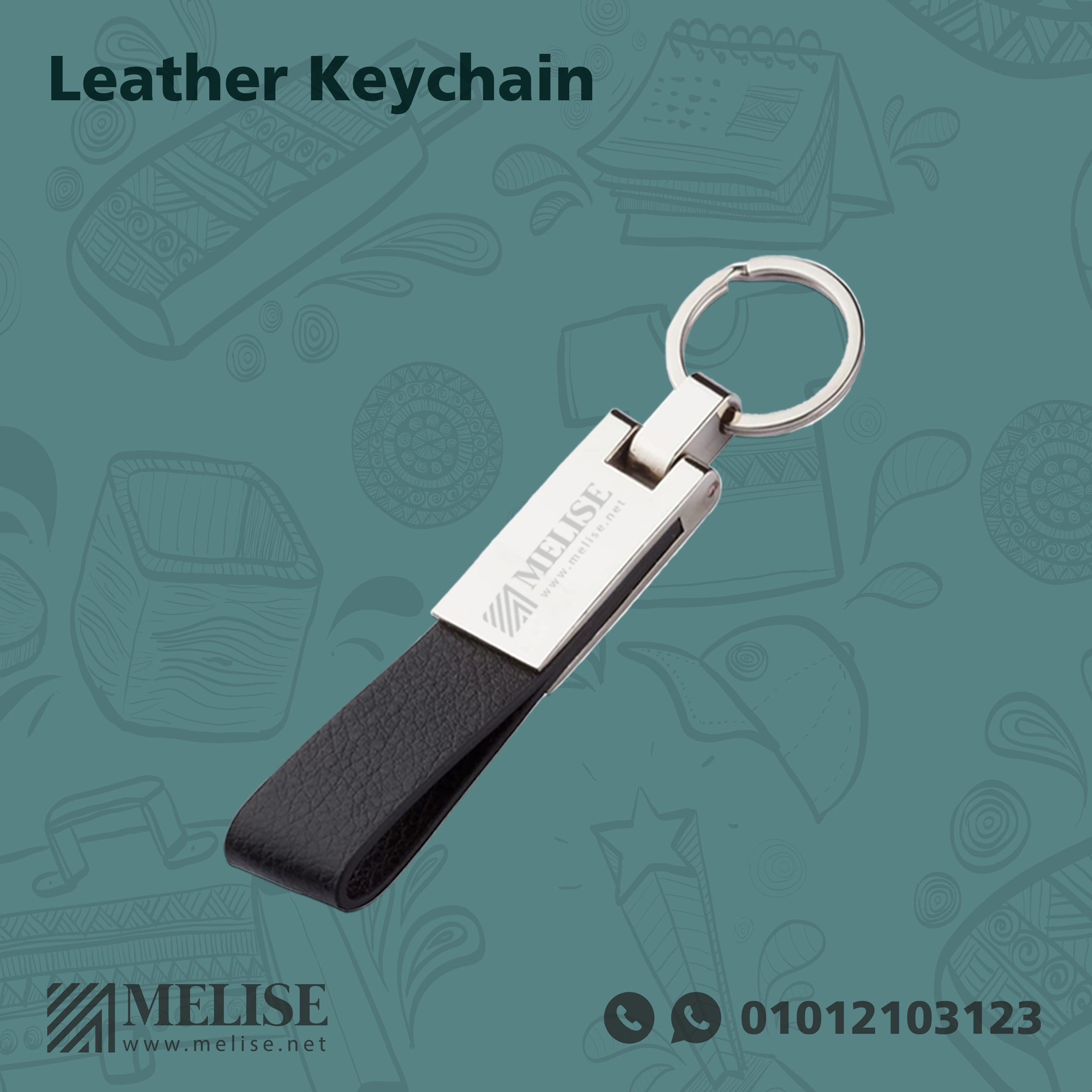 Leather and Metal Keychain | Engraved Corporate Gift by Melise Egypt