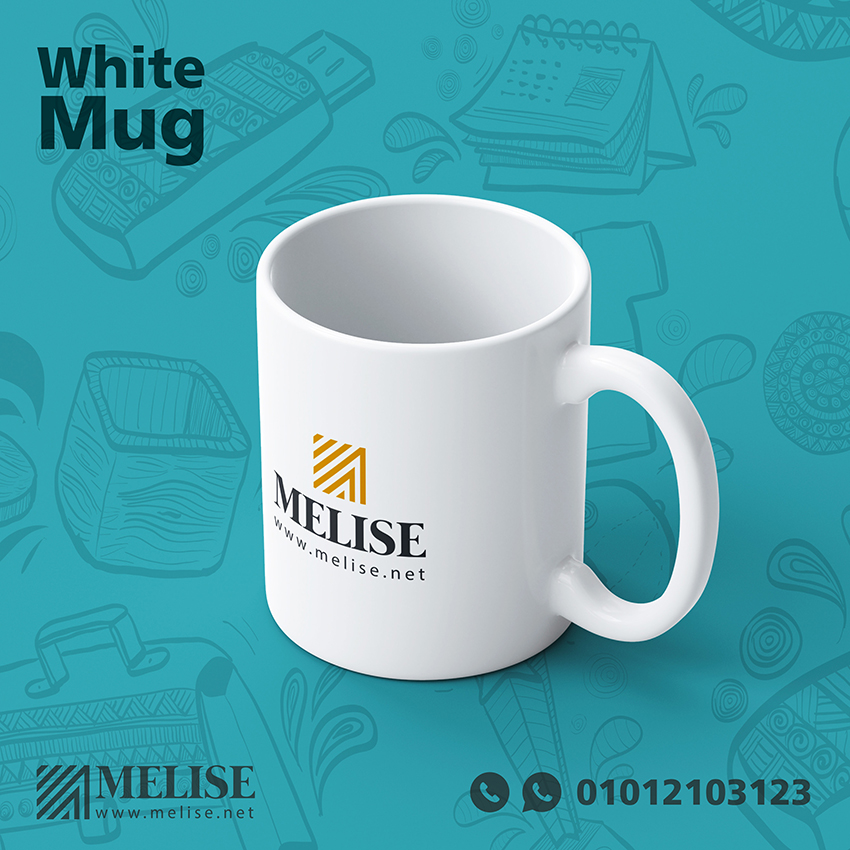 White Mug | Branded Ceramic Giveaway by Melise Egypt