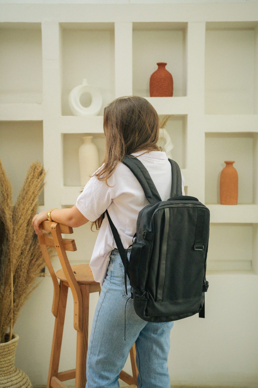 Image of Premium Backpack by Melise Giveaways Egypt. Leather & Rubber Backpack - layers bag laptop pocket, front pocket and smart socket to connect the phone and powerbank, closed by black zipper. Customizable with Customizable Logo. An eco-friendly and sustainable choice. Ideal for corporate gifts, promotional giveaways, and branding in Egypt.