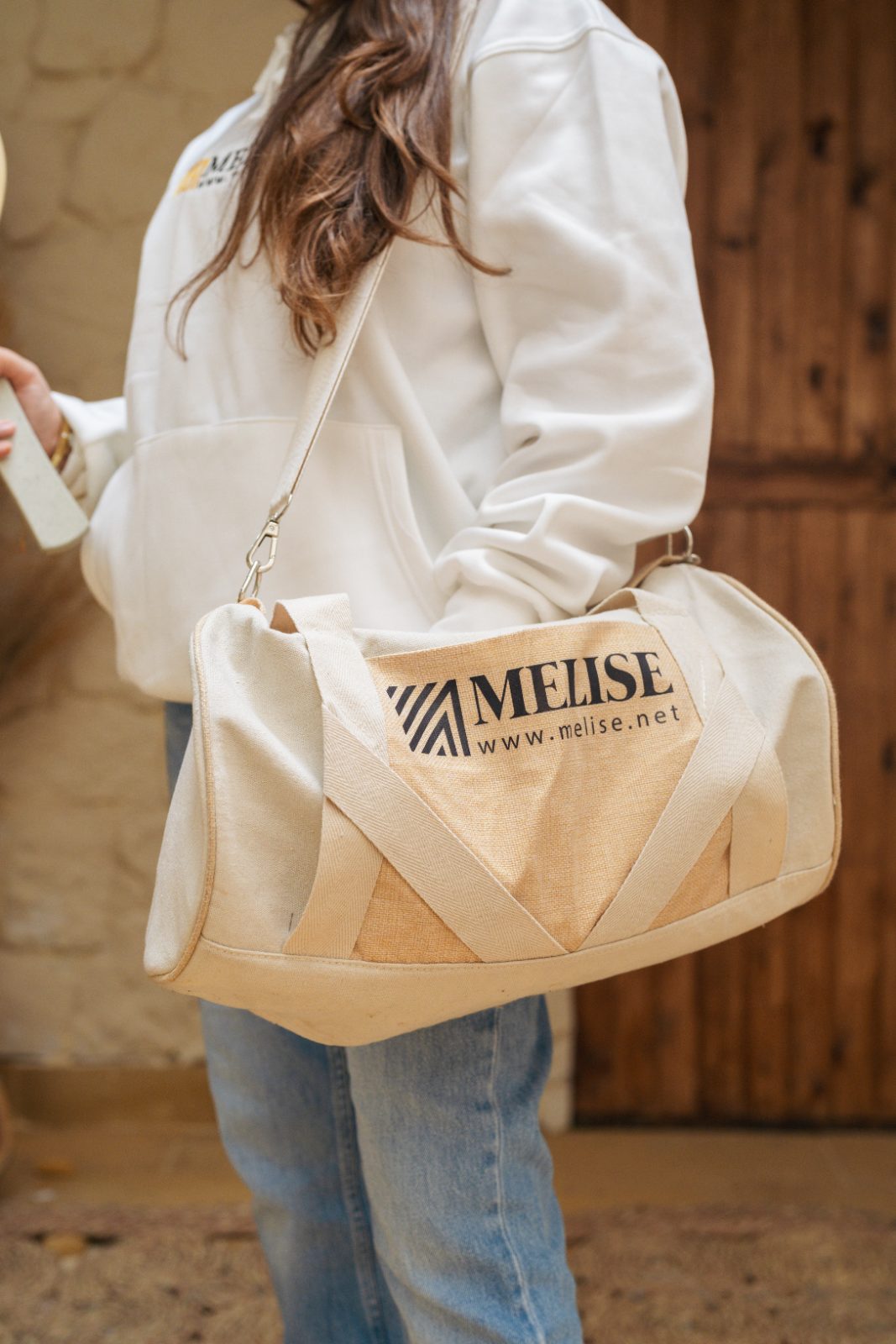 Image of Canvas Sportive Bag by Melise Giveaways Egypt. This Canvas Sportive and Travel Bag, multiple pockets for organized storage, crafted from sustainable cloth material. Perfect for summer adventures - Printed Logo. Customizable with Printed Logo. Ideal for corporate gifts, promotional giveaways, and branding in Egypt.