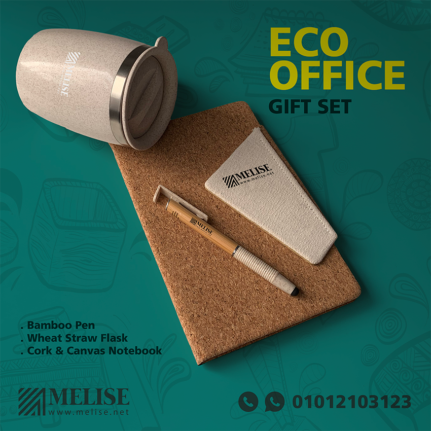 Image of Wheat Straw Flask by Melise Giveaways Egypt. Eco Friendly Thermal Flask made by sustainable material Wheat Straw with Handle and stainless inner. Customizable with Printed Logo. Ideal for corporate gifts, promotional giveaways, and branding in Egypt.