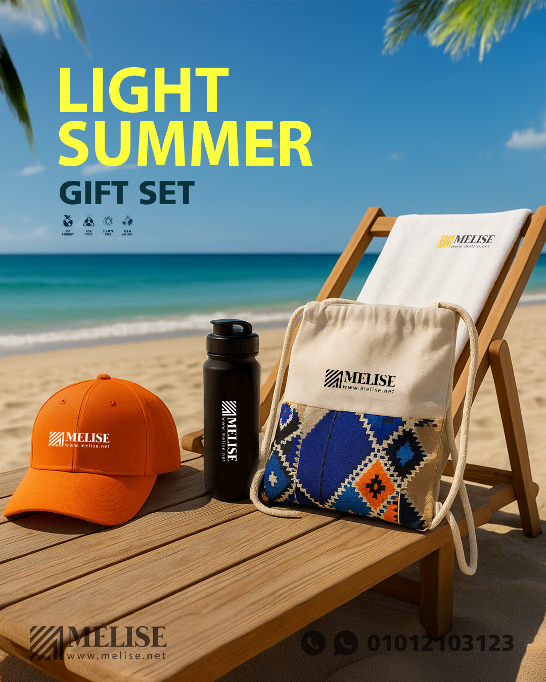 Custom embroidered cap with adjustable strap – corporate giveaway by Melise Egypt.