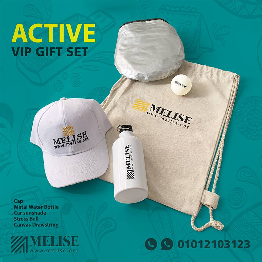 Custom embroidered cap with adjustable strap – corporate giveaway by Melise Egypt.