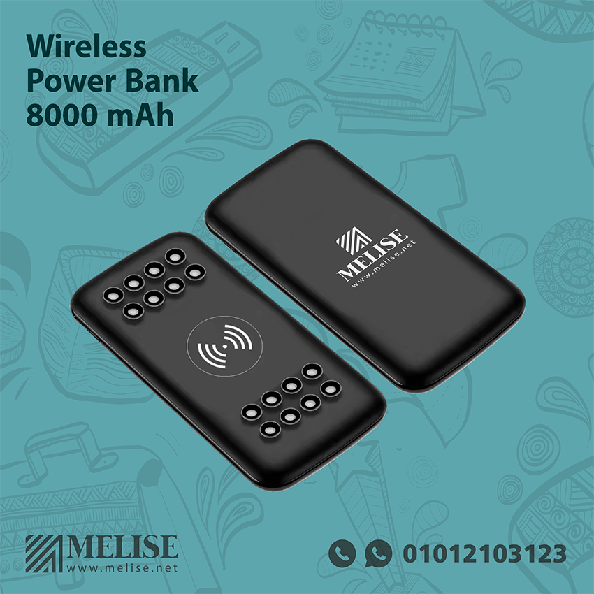 Power Bank 8000 mAh Wireless | Dual Charging Promo Gift by Melise Egypt