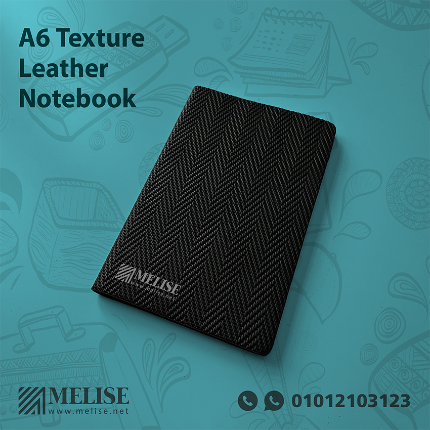 A6 Texture Leather Notebook | Engraved Logo | Melise Egypt