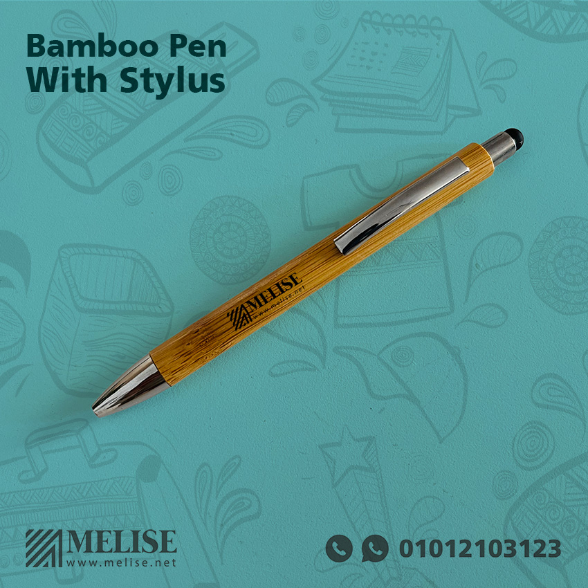 Bamboo Pen with Stylus | Engraved Logo | Melise Egypt