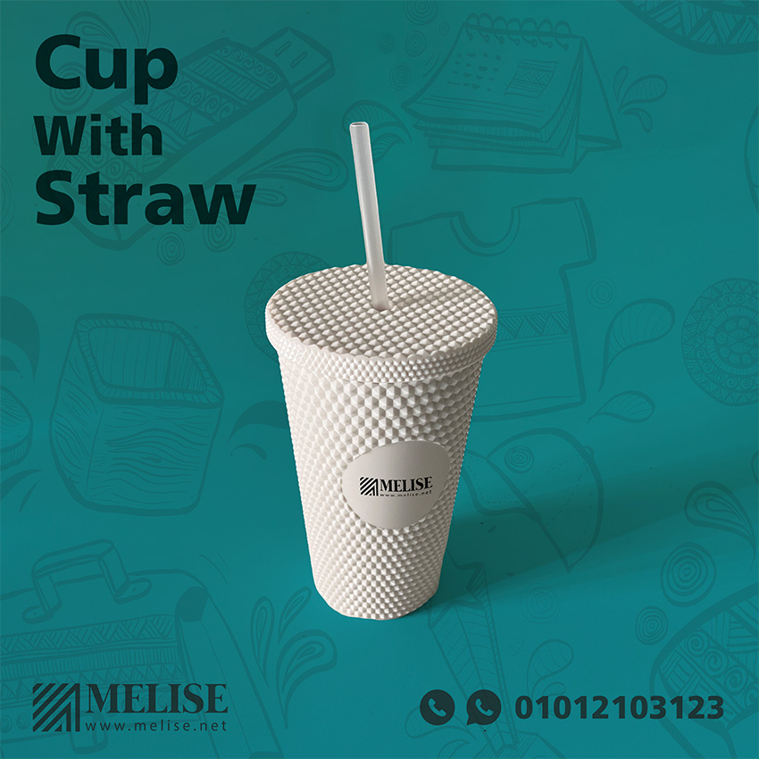 Cup With Straw | Printed logo | Melise Egypt