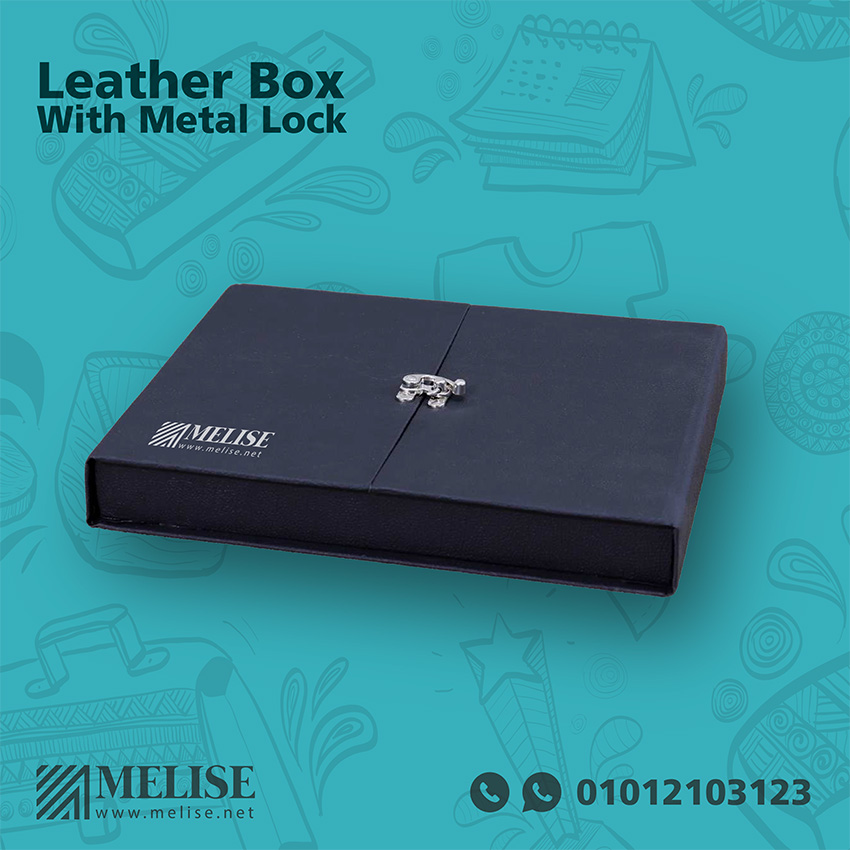 Leather Box With Metal Lock Size Big