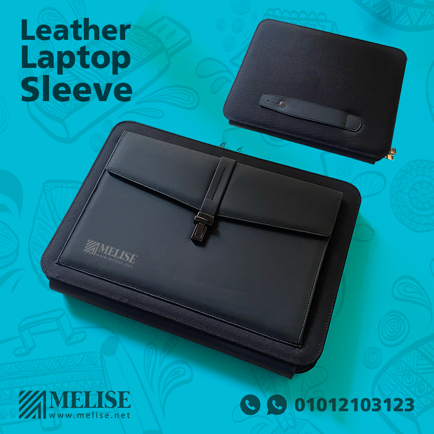 Premium Leather Laptop Sleeve | Engraved Logo | Melise Egypt