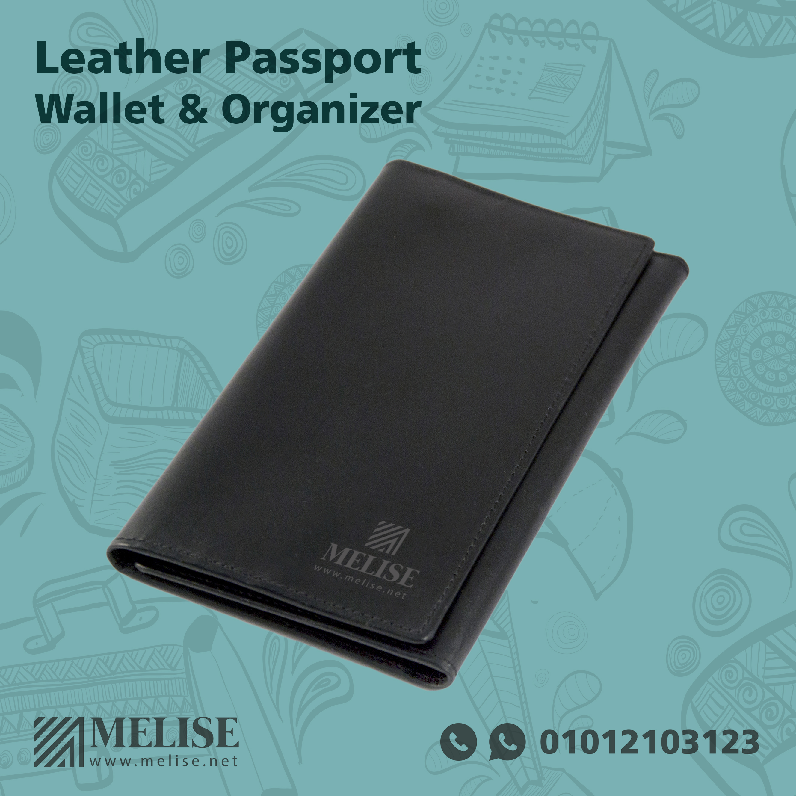 Genuine Leather Passport Wallet & Organizer | Engraved Logo | Melise Egypt