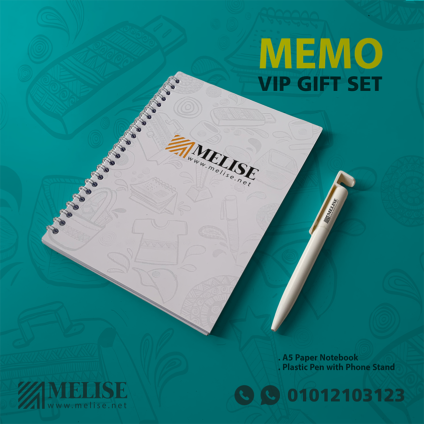 Memo Offer | Melise VIP Gift Set: A5 Notebook & Plastic Pen for Corporate Buyers