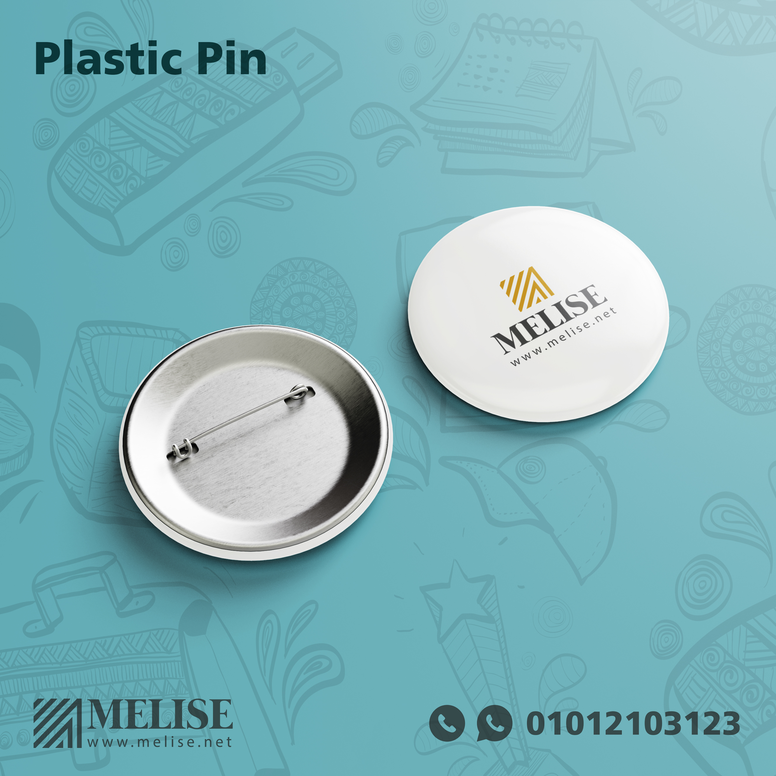 Plastic Pin | Full Color Print | Melise Egypt