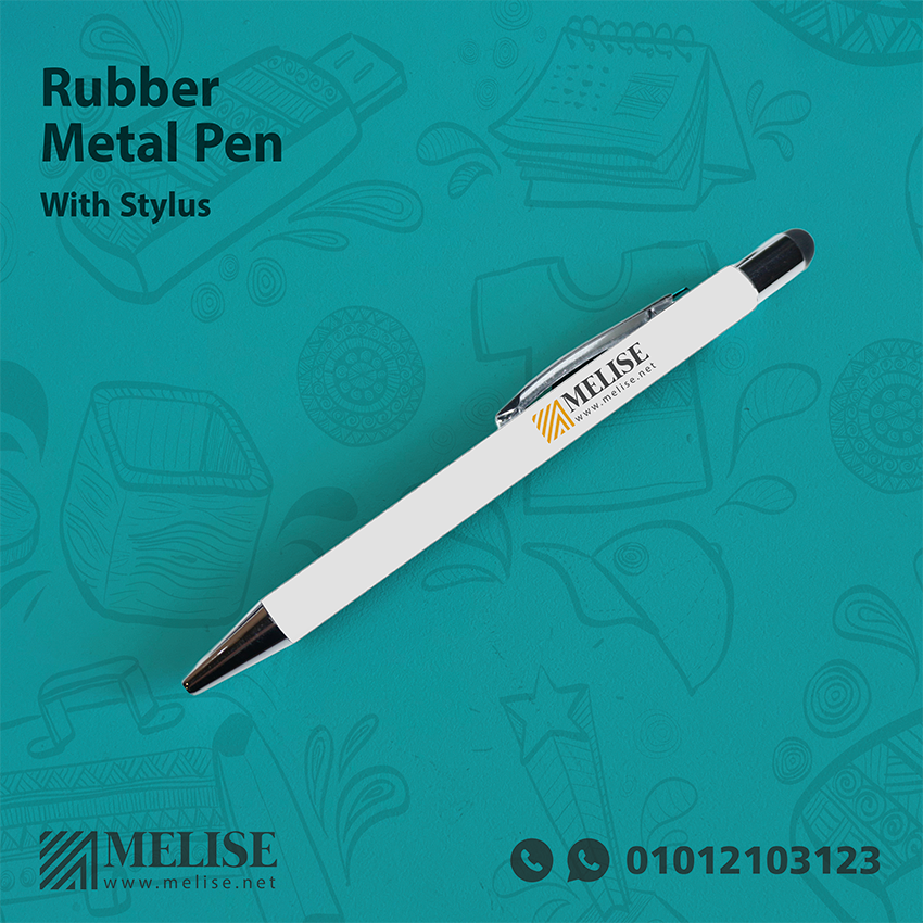 Rubber Metal Pen with Stylus – Custom Pens by Melise