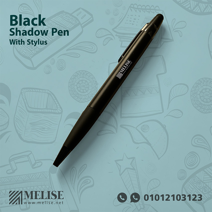 Black Shadow Pen with Stylus – Custom Pens