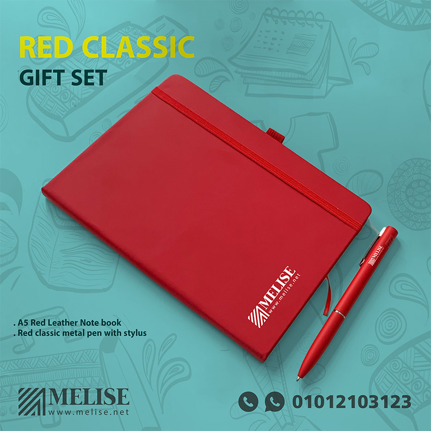 Red Classic Gift Set – Elegant Leather Giveaways & Notebooks