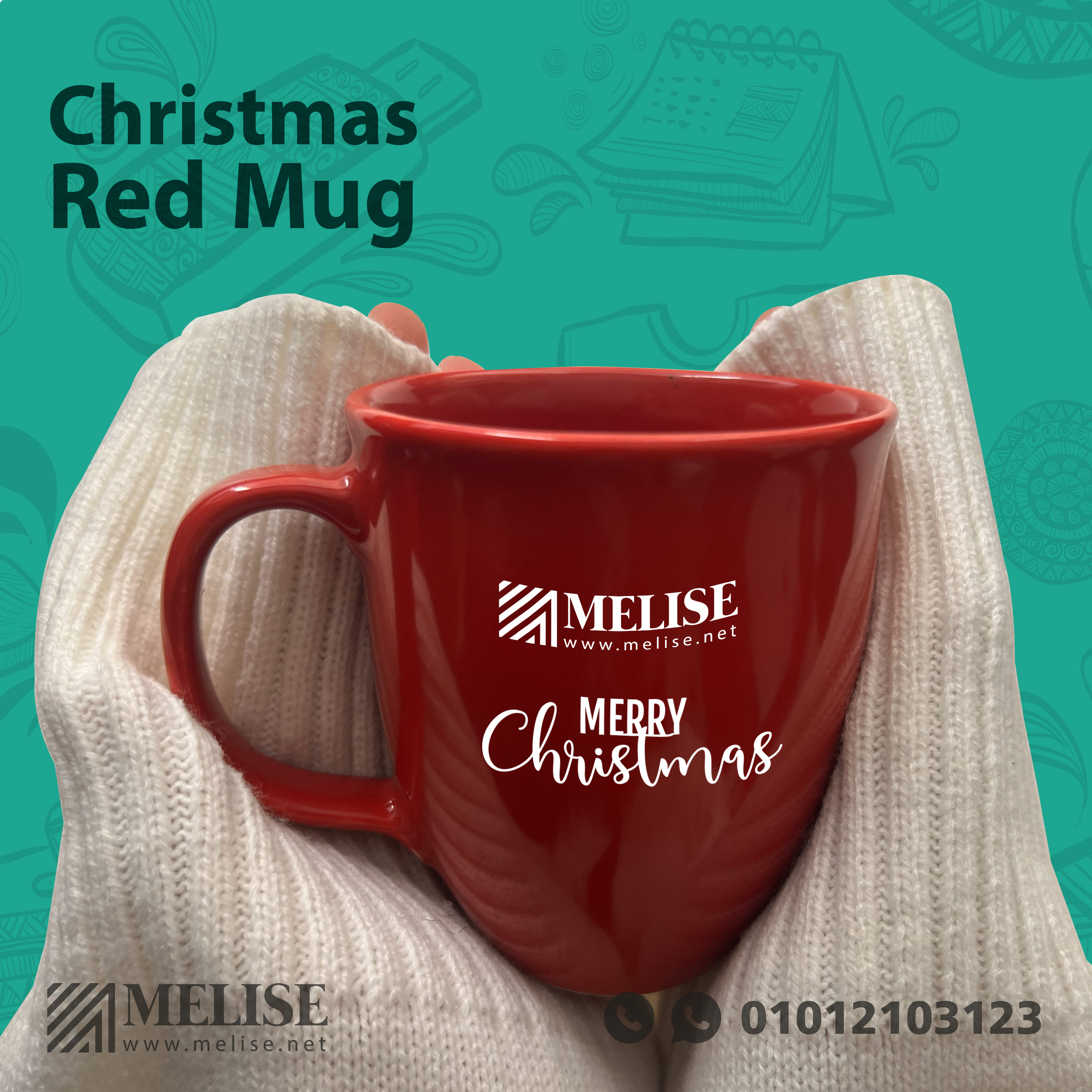 Christmas Red Mug – Festive Ceramic Gift from Melise