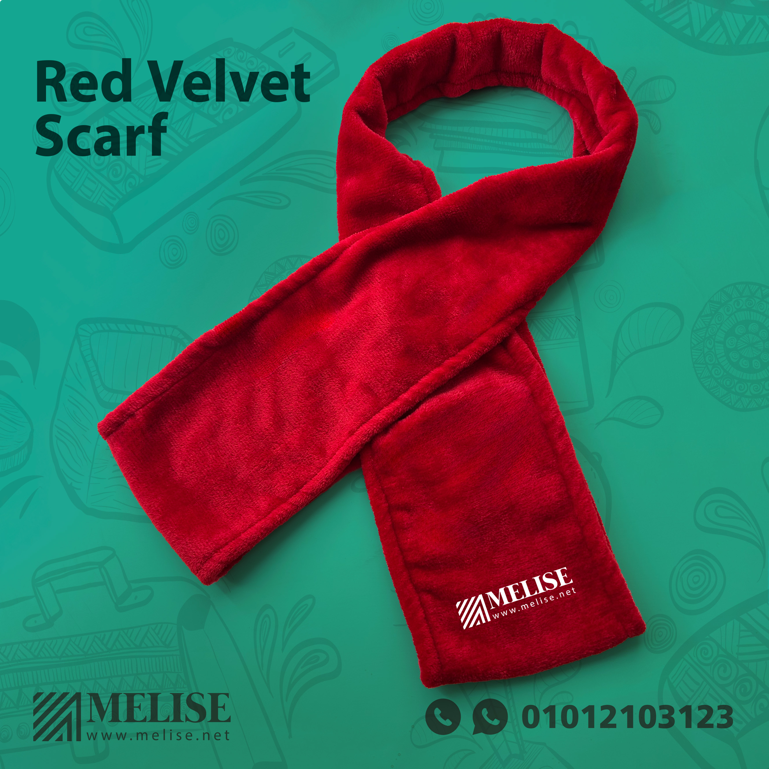 Red velvet scarf with soft texture and rich red color ideal for winter warmth and festive corporate gifts