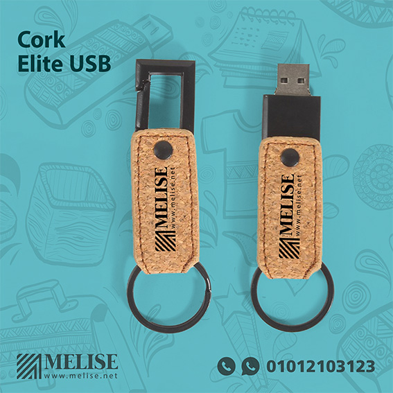 Cork Elite USB with cork finish and customizable logo, elegant eco-friendly corporate giveaway