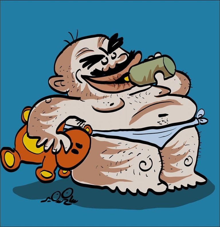 Illustration of a baby boy symbolizing upbringing under male-dominated societal norms