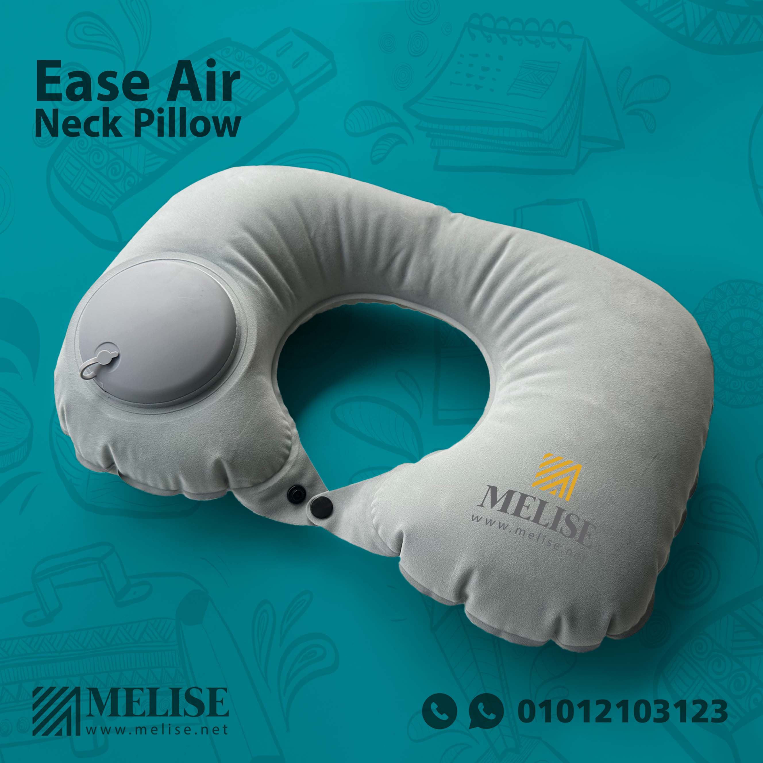 Ease Air Neck Pillow providing soft and practical travel neck support with branded logo option