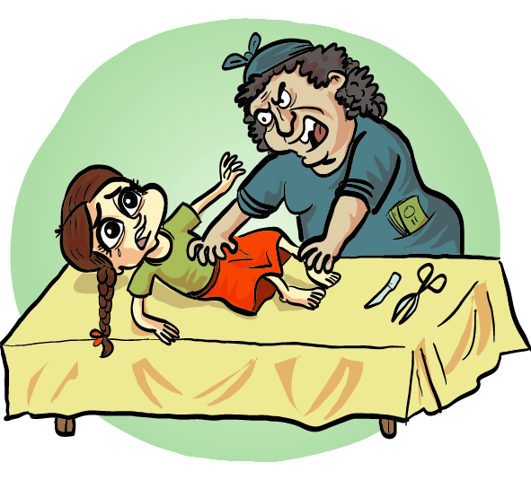 Cartoon raising awareness against female genital mutilation