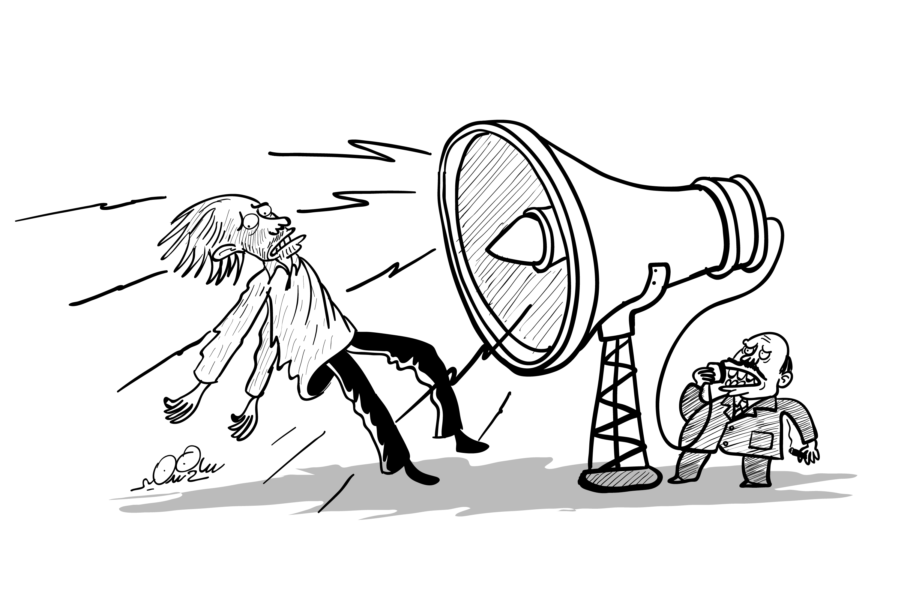 Loudspeaker satire cartoon by Sameh Samir