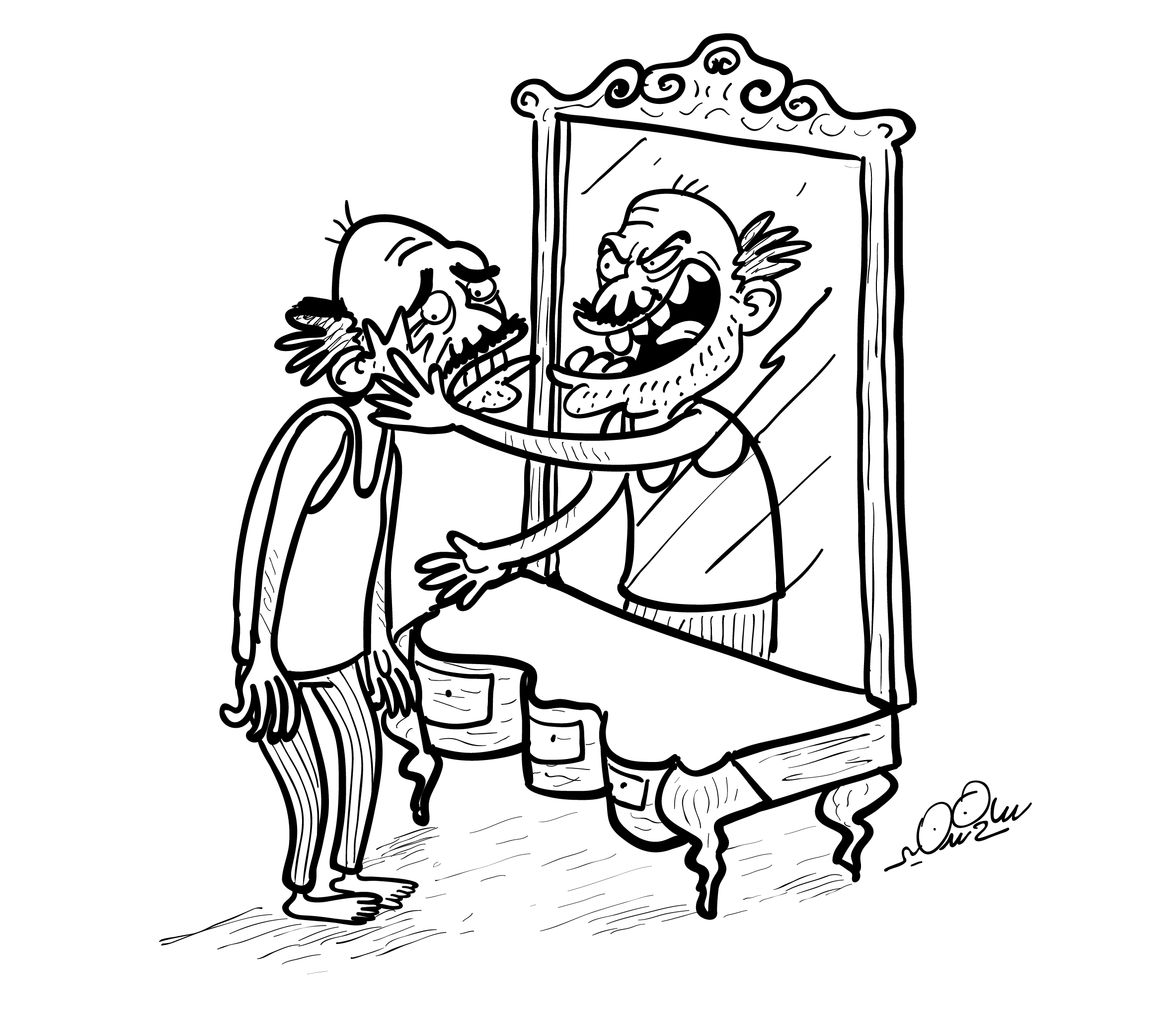 Mirror reflection cartoon by Sameh Samir