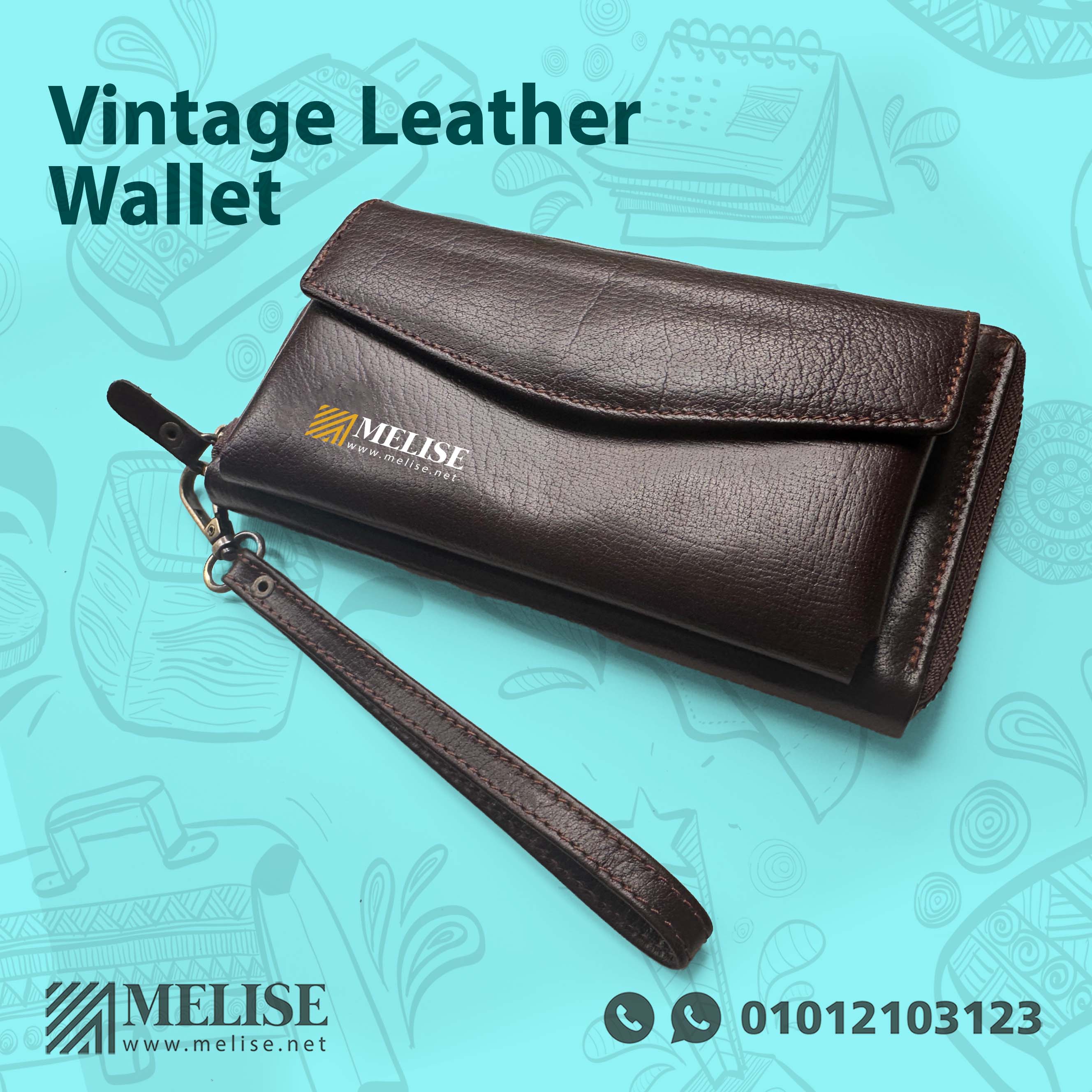 Vintage leather wallet with embossed logo showcasing refined craftsmanship and timeless style